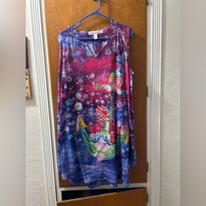Leoma Lovegrove Vibrant Sleeveless Dress with Artistic  Anchor Print